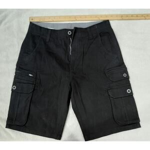 Men Cargo Shorts Size 30" IRON 9" inseam Black